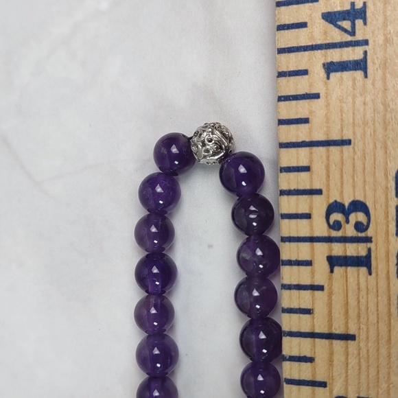 DMJ Amethyst/Sterling Silver Adjustable Slide Necklace - Picture 8 of 9